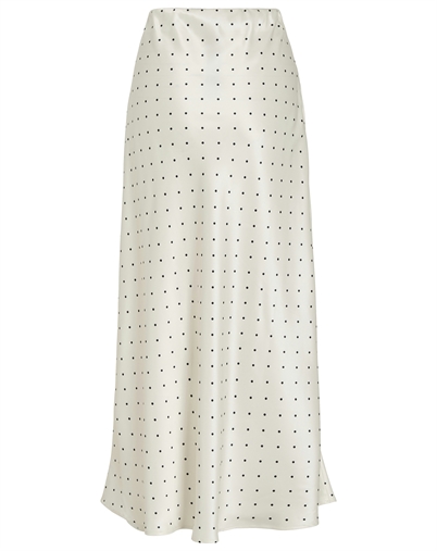 Vila - VIFadia Midi Ankle Nederdel - Cloud Dancer/Black Dots